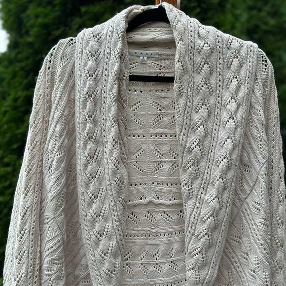 CAbi Sweaters - CAbi Cable Knit Cotton Cream Sweater